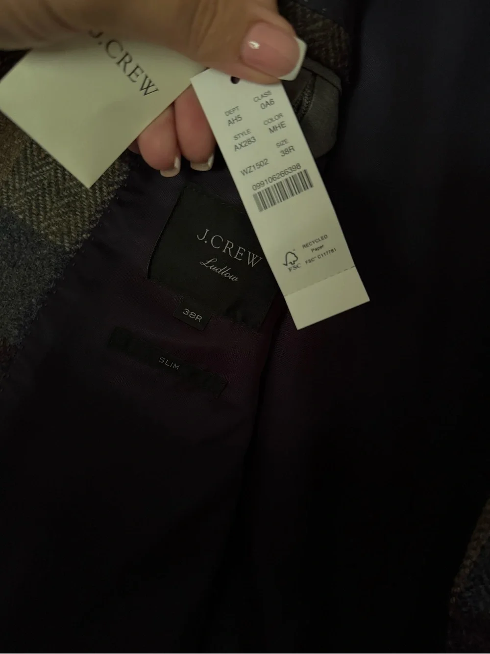 J. Crew Men's Plaid Sport Coat in Brown, Blue & Tan